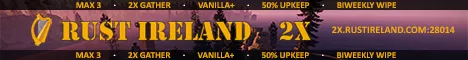 Rust Ireland - 2x - Max3 | Vanilla+ | 50% Upkeep | Biweekly